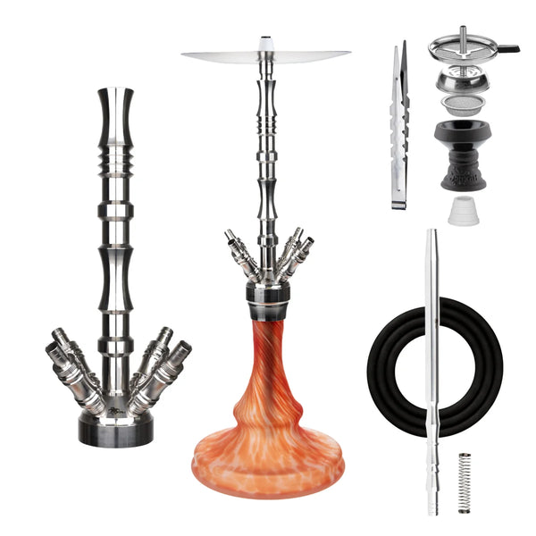 Jookah Edelstahl Shisha - Stainphony #07 Big Steel-Red