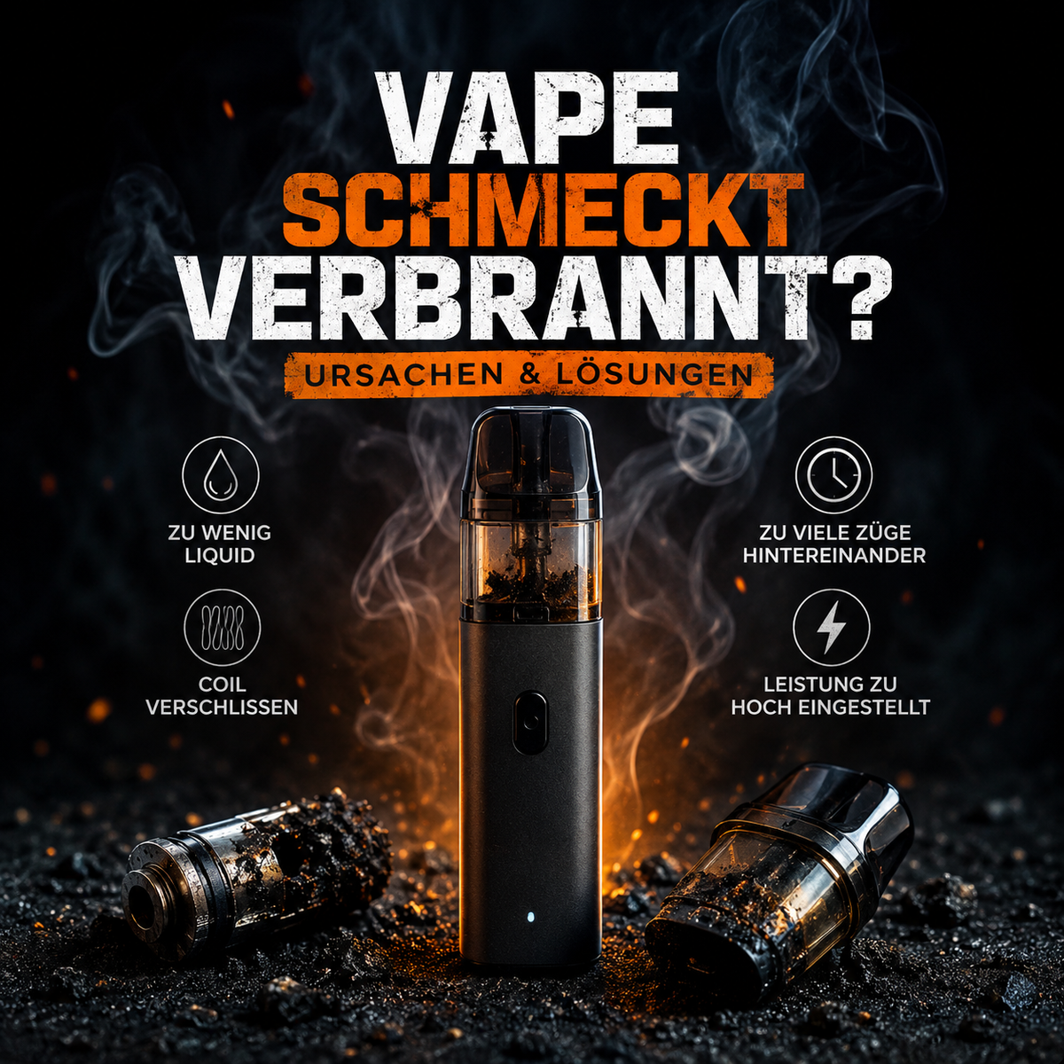 Vape schmeckt verbrannt? Ursachen & Lösungen einfach erklärt
