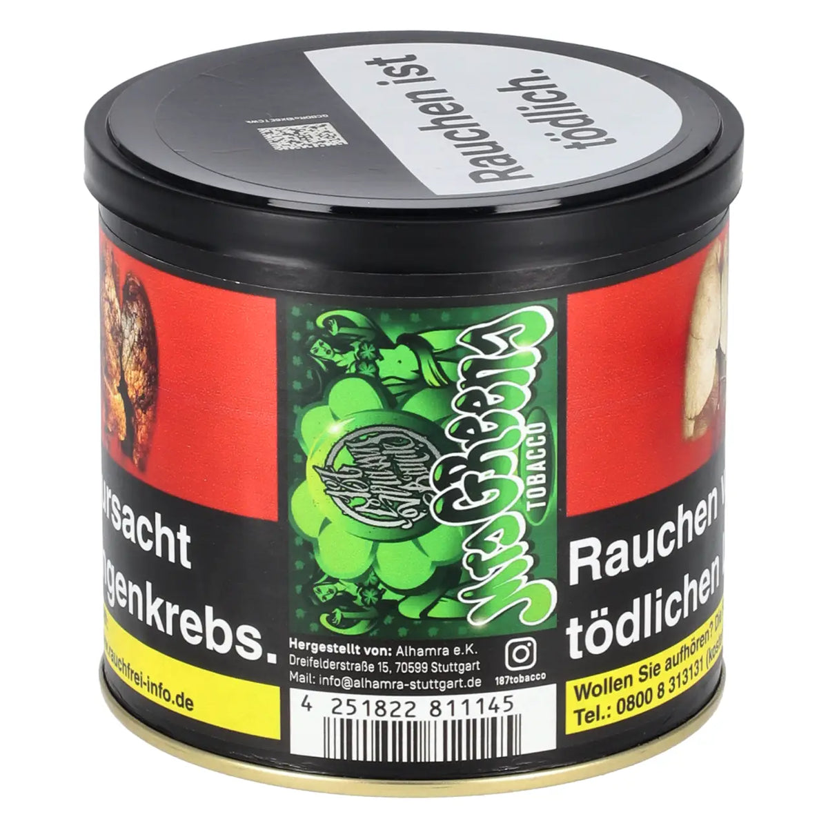 187 Straßenbande Mrs Greens 200g Shisha Tabak Dose