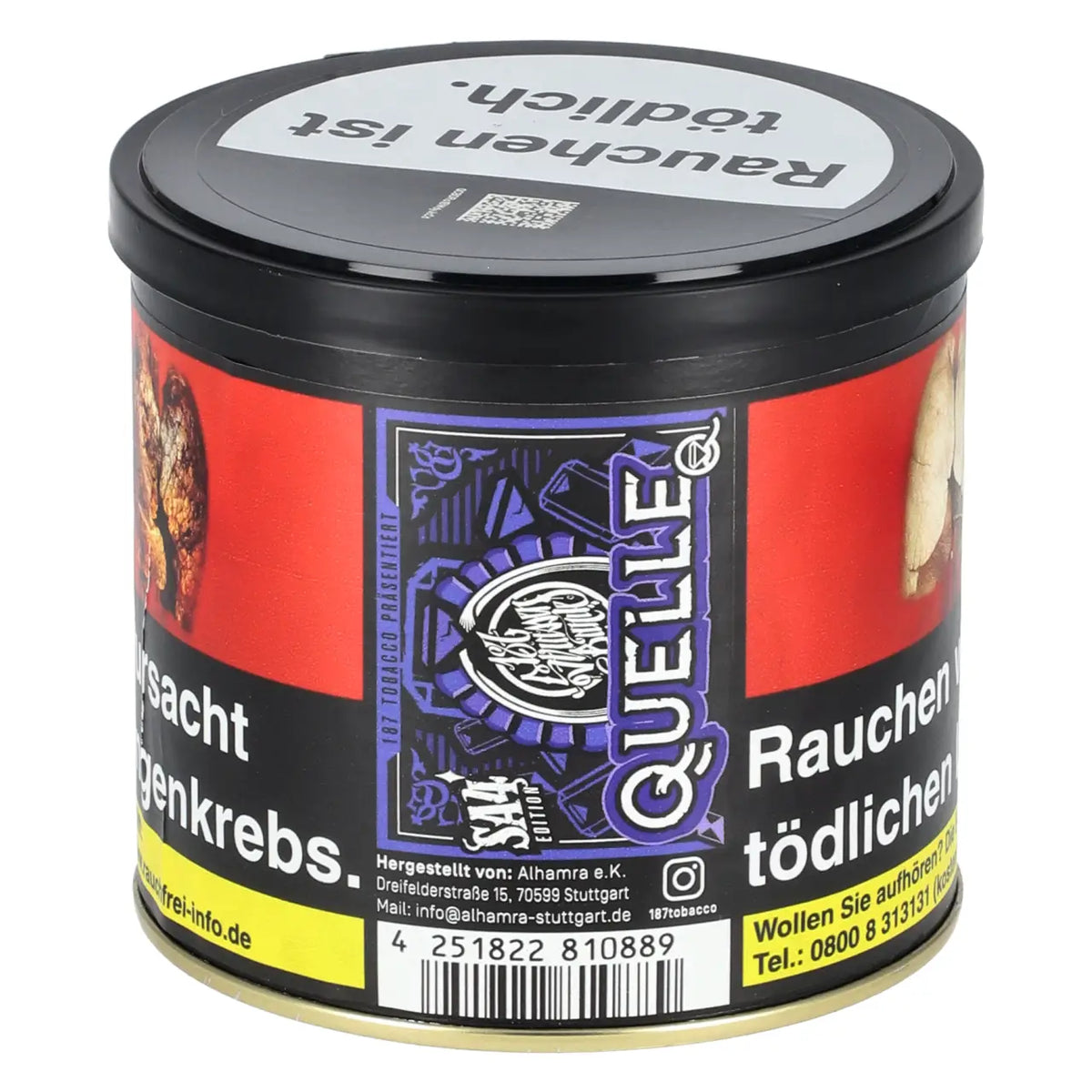 187 Straßenbande Quelle 200g Shisha Tabak Dose