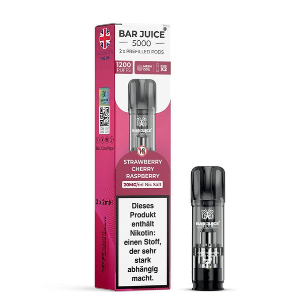 Bar Juice 5000 Pods Strawberry Cherry Raspberry 20mg