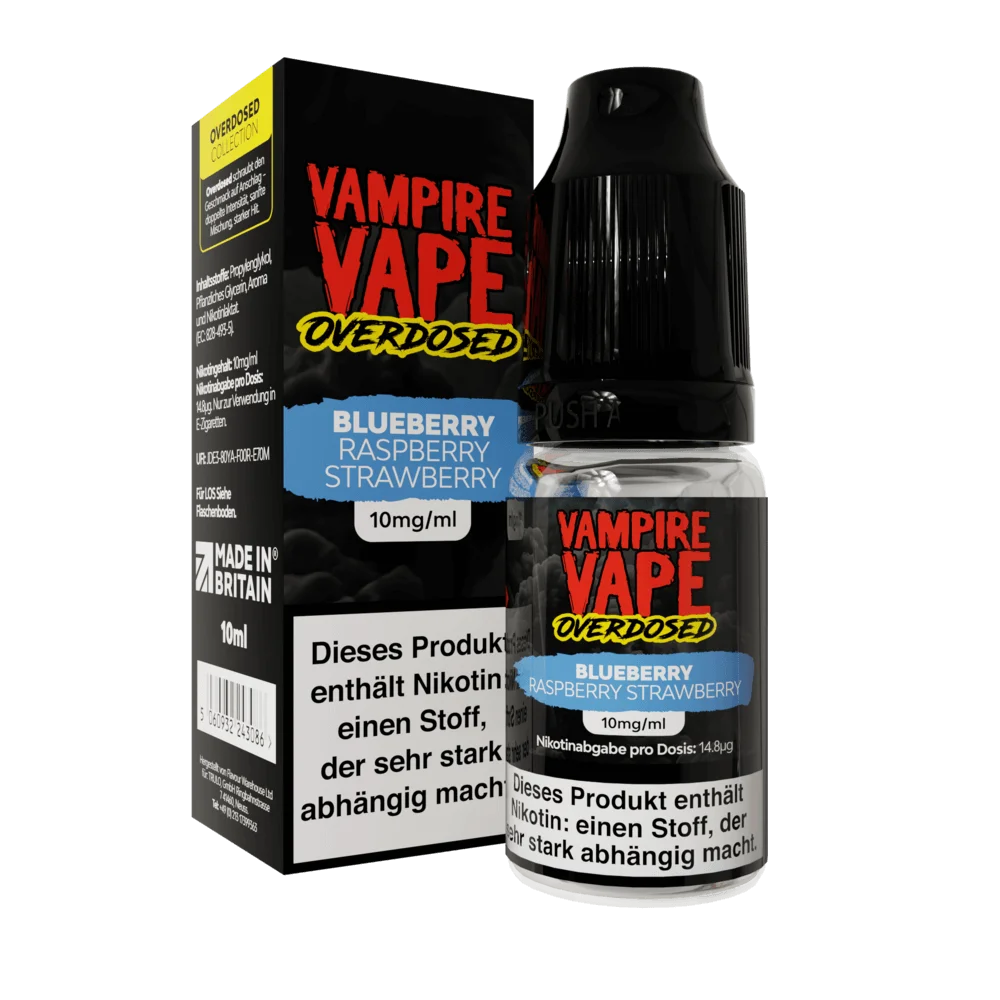 Vampire Vape OverDose 10ml - Blueberry Raspberry Strawberry