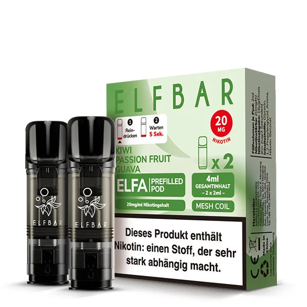Elfbar ELFA Pods Kiwi Passion Fruit Guava 20mg