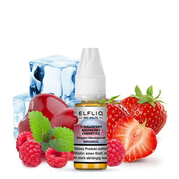 ELFLIQ Strawberry Raspberry Cherry Ice Nikotinsalz Liquid 10ml
