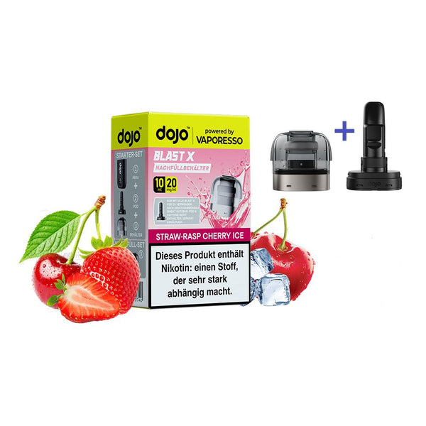 Vaporesso - Dojo Blast X - Pod 10ml - Straw-Raspberry Cherry Ice - 20mg + ErsatzCoil