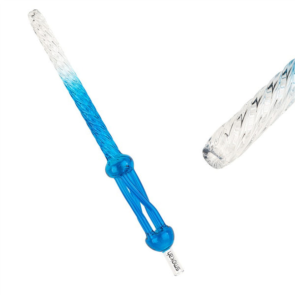 Glas Griff Curly - Farbe Blau