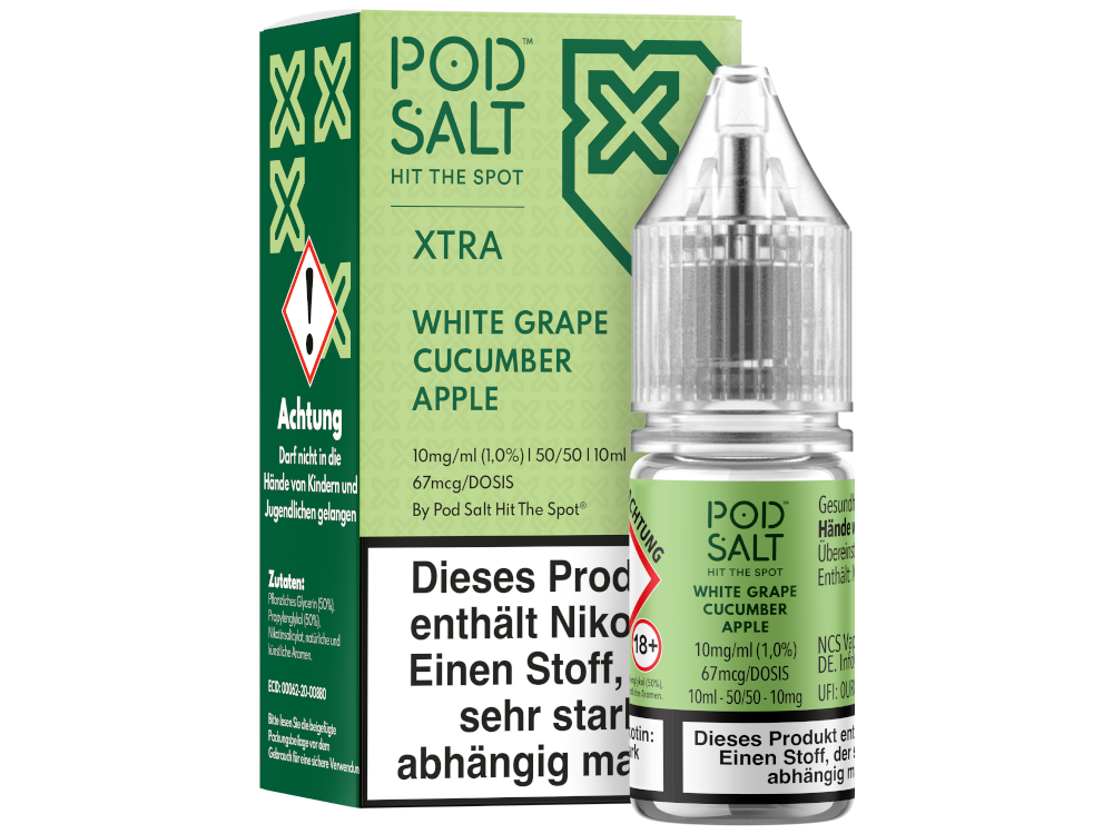 Pod Salt X - Nikotinsalz Liquid - White Grape Cucumber Apple