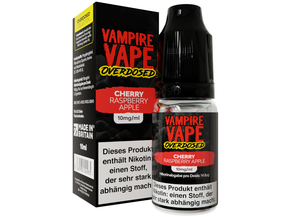 Vampire Vape - Overdosed - Nikotinsalz Liquid - Cherry Raspberry Apple