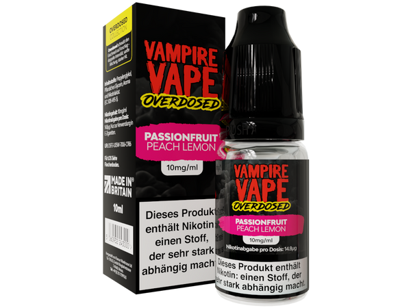Vampire Vape - Overdosed - Nikotinsalz Liquid - Passionfruit Peach Lemon